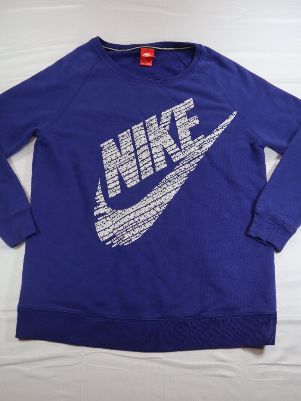 Vintage Nike Red Tag Oversized Crewneck Sweatshirt Blue Spellout Logo M VTG